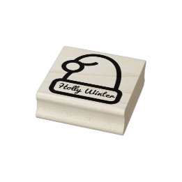 Snow Cap with Custom Name Signature Rubber Stamp