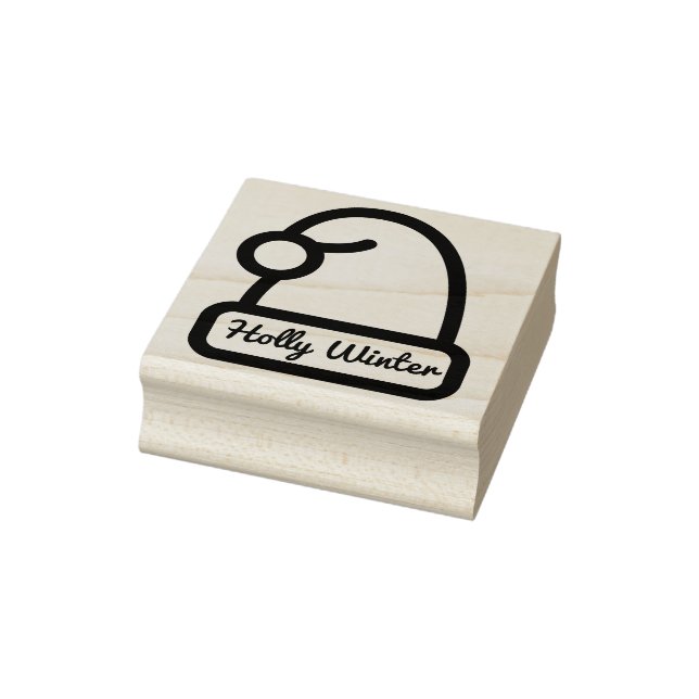 Snow Cap with Custom Name Signature  Rubber Stamp (Stamp)