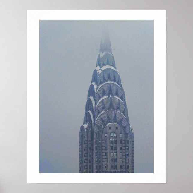 Snow Capped Chrysler Building after a storm Poster (Front)