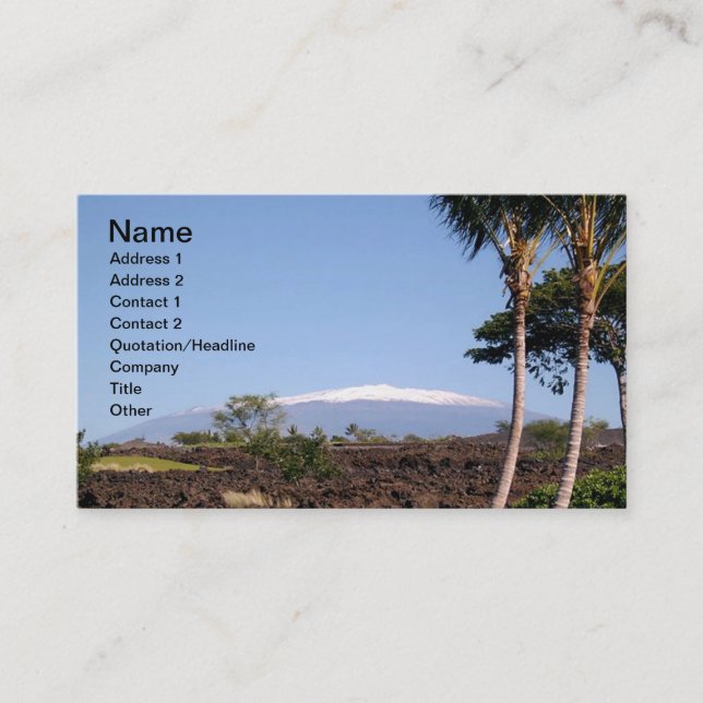 Snow-Capped Mauna Kea Business Card (Front)