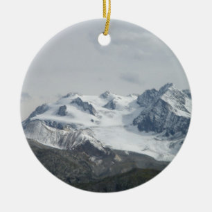 Snow Capped Mont Blanc Ceramic Tree Decoration