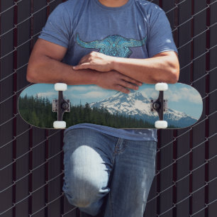 Snow Capped Mount Hood Photo Skateboard