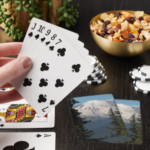 Snow Capped Mount Rainier Scenery Playing Cards