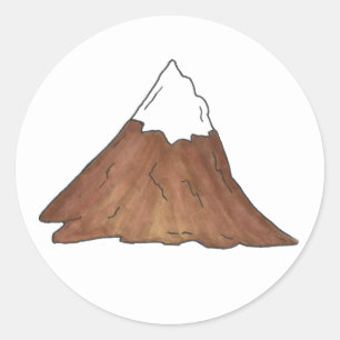 Snow Capped Mountain Peak Camping Hiking Nature Classic Round Sticker