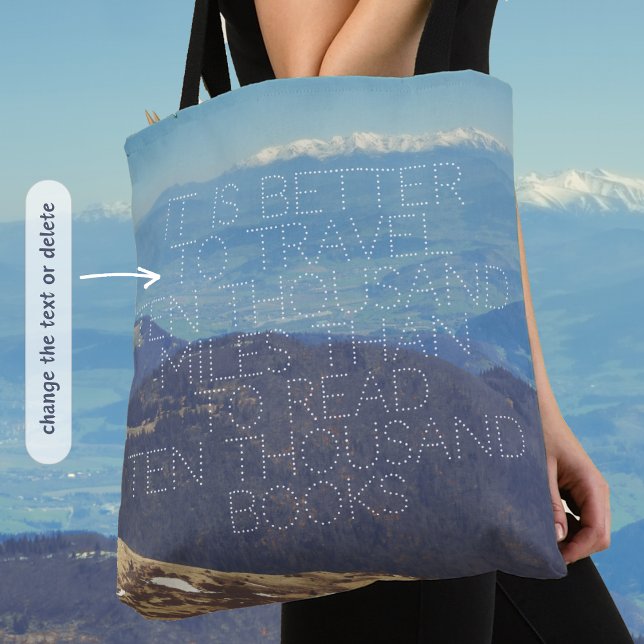 Snow-capped mountain peaks tote bag (Creator Uploaded)