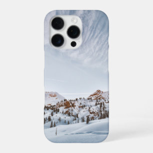 Snow-Capped Mountain Under Brilliant Clear Sky iPhone 16 Pro Case