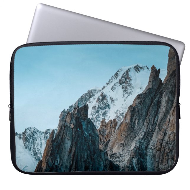 SNOW-CAPPED MOUNTAINS DURING DAYTIME LAPTOP SLEEVE (Front)