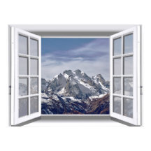 Snow Capped Mountains Fake Window 3D