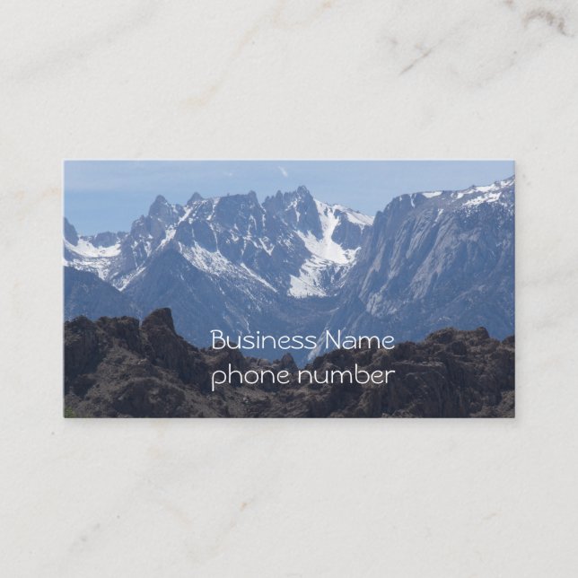 Snow capped mountains of Lone Pine      Business Card (Front)