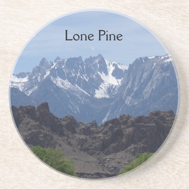 Snow capped mountains of Lone Pine    Coaster (Front)