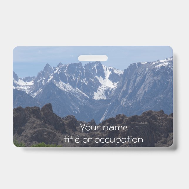 Snow capped mountains of Lone Pine     ID Badge (Front)
