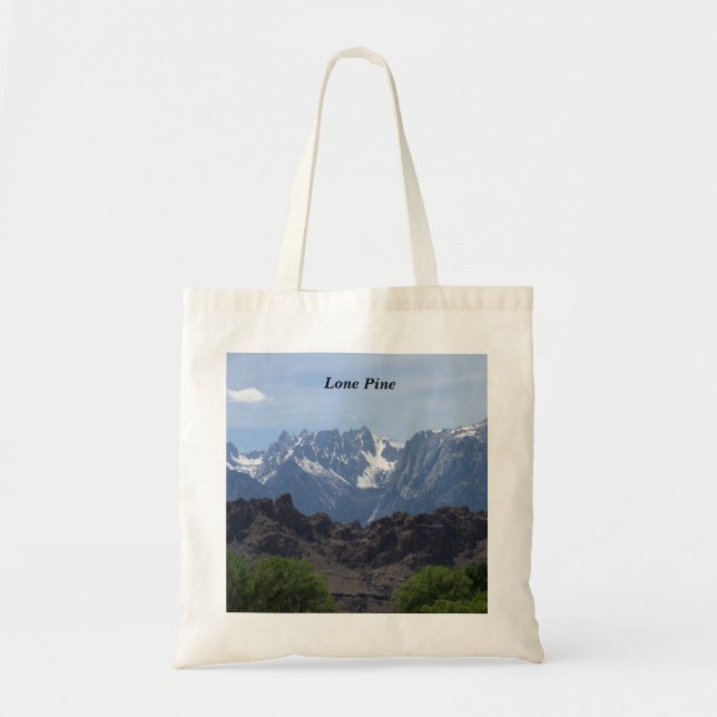Snow capped mountains of Lone Pine  Tote Bag (Front)