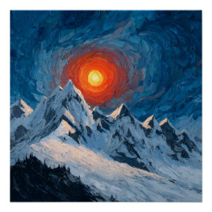 Snow Capped Mountains Poster