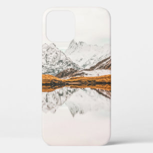 SNOW-CAPPED ROCKY MOUNTAIN UNDER CLOUDY SKY DURING iPhone 12 CASE