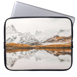 SNOW-CAPPED ROCKY MOUNTAIN UNDER CLOUDY SKY DURING LAPTOP SLEEVE