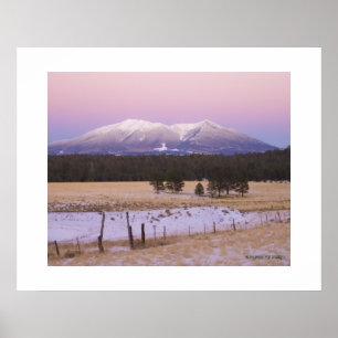 Snow Capped San Francisco Peaks Arizona Sunset Poster