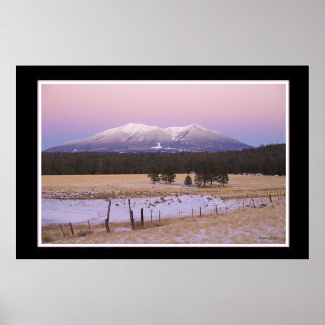 Snow Capped San Francisco Peaks Arizona Sunset Poster (Front)