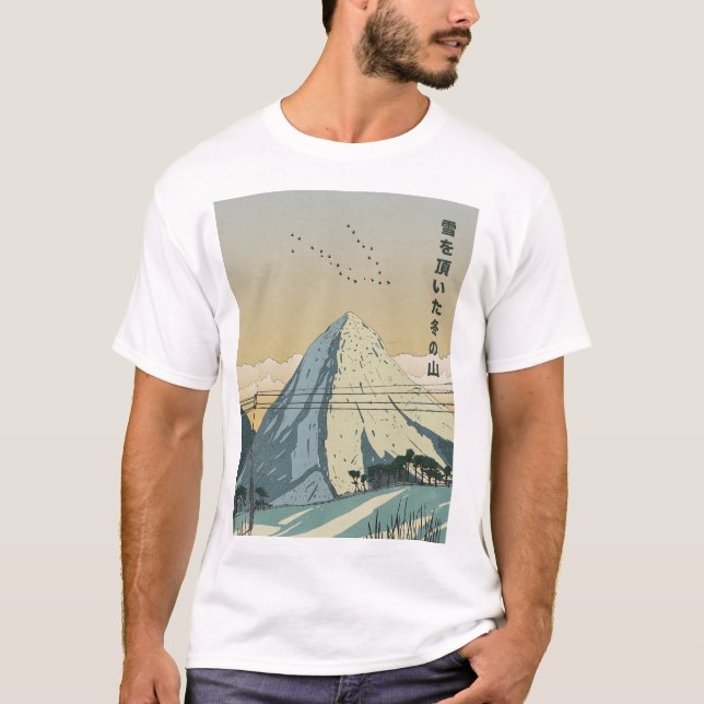 Snow Capped Winter Mountain T-Shirt (Front)