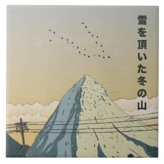 Snow Capped Winter Mountain Tile