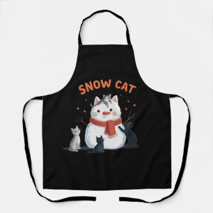 Snow Cat Christmas Cats Lover Gift Holiday Winter  Apron