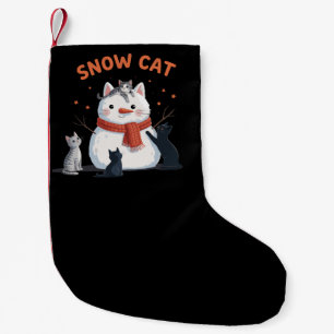 Snow Cat Christmas Cats Lover Gift Holiday Winter Small Christmas Stocking