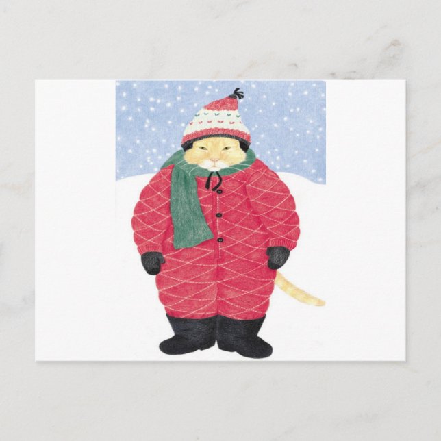 SNOW CAT POSTCARD (Front)
