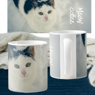 Snow cat throw coffee mug