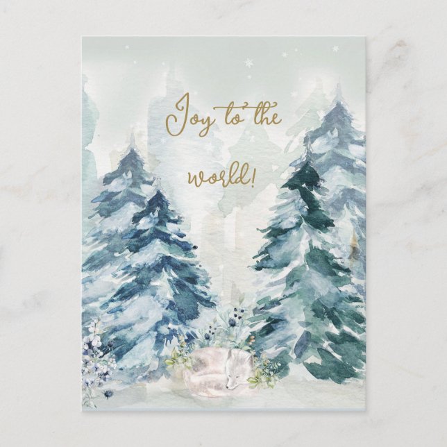 Snow Christmas Tree Holiday  Postcard (Front)