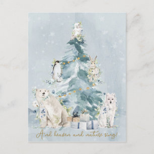 Snow Christmas Tree Holiday Postcard