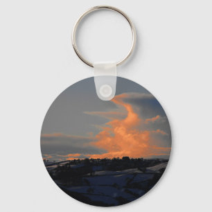 Snow Cloud over Newtown, Powys Key Ring