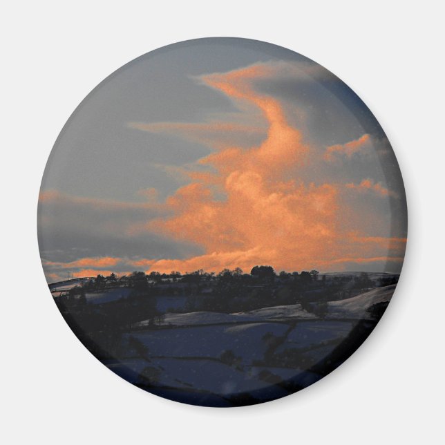 Snow Cloud over Newtown, Powys Magnet (Front)