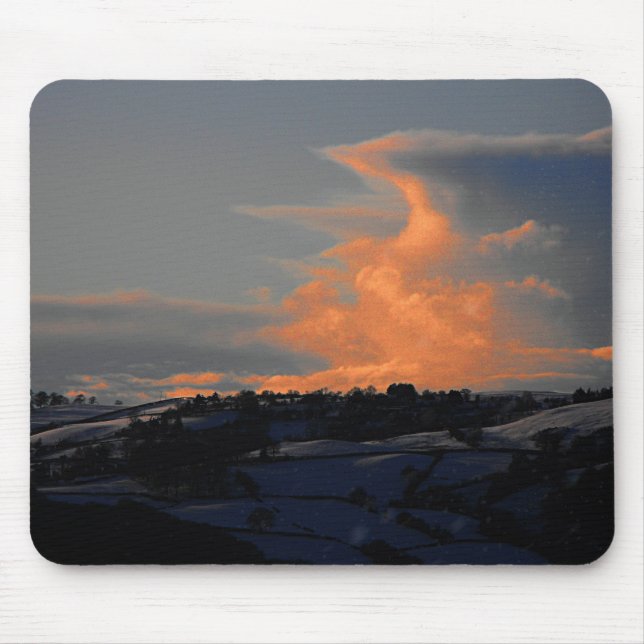Snow Cloud over Newtown, Powys Mouse Mat (Front)