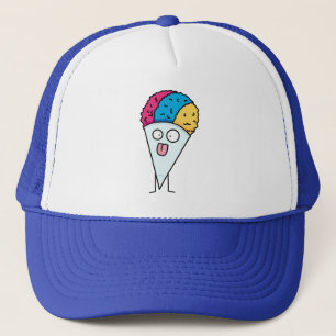 Snow Cone tongue out fan ice syrup sweet flavour Trucker Hat