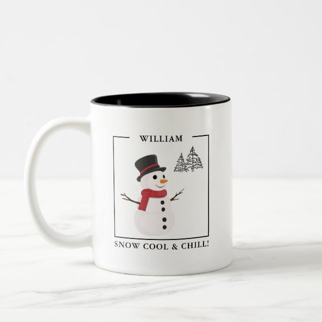 Snow Cool & Chill Custom Snowman Mug – Gift (Left)