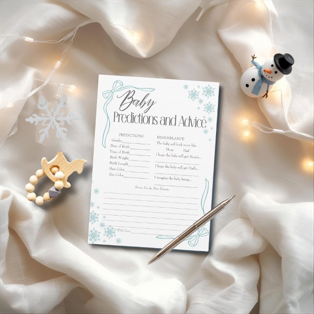 Snow Coquette Green Baby Predictions  Advice Card  (Snow Coquette Green Baby Predictions Advice Card)