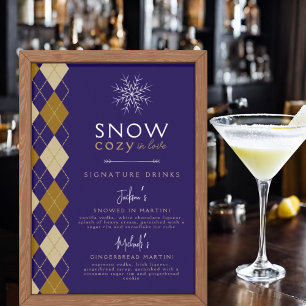 Snow Cosy In Love Argyle Signature Drinks Wedding Poster