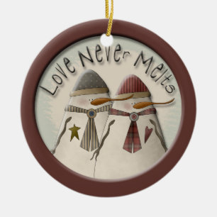 Snow Couple Ceramic Tree Decoration