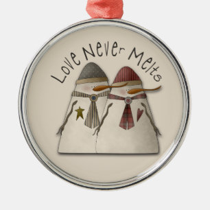 Snow Couple Metal Tree Decoration