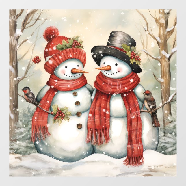 Snow Couple Window Cling (Sheet)