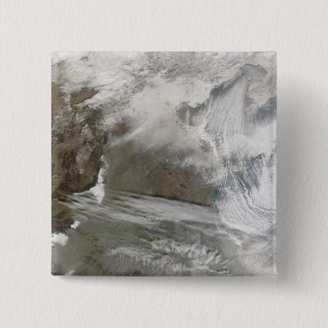 Snow cover encircles Bo Hai 15 Cm Square Badge (Front)