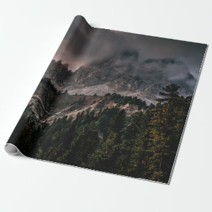 SNOW COVER MOUNTAIN DURING GRAY CLOUDY SKIES WRAPPING PAPER