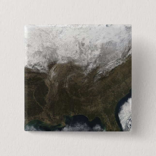 Snow cover over the United States 15 Cm Square Badge (Front)