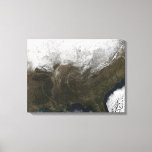Snow cover over the United States Canvas Print