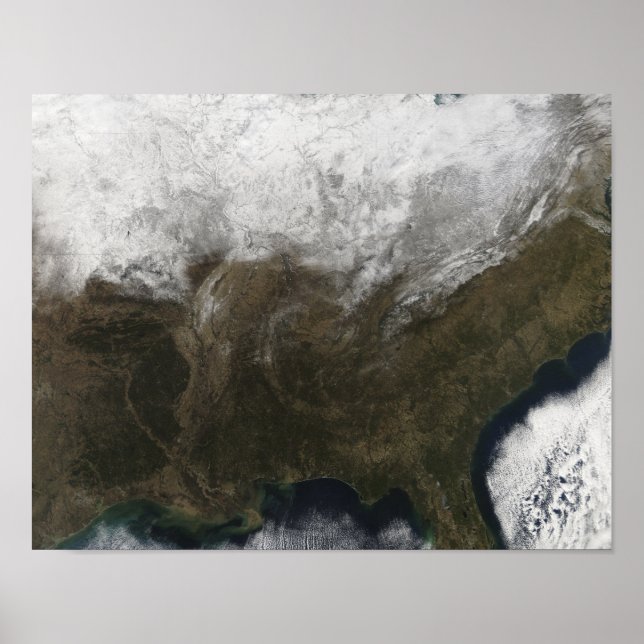 Snow cover over the United States Poster (Front)