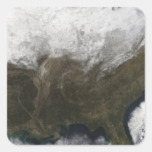 Snow cover over the United States Square Sticker