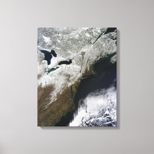 Snow cover stretching from Canada Canvas Print (Front)