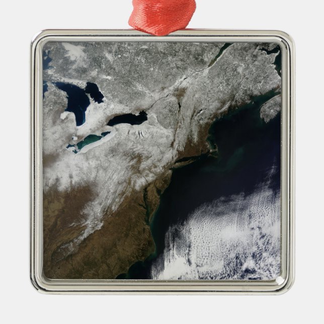 Snow cover stretching from Canada Metal Tree Decoration (Front)