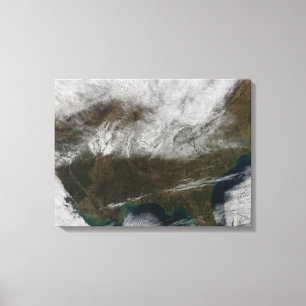 Snow cover stretching from northeastern Texas Canvas Print