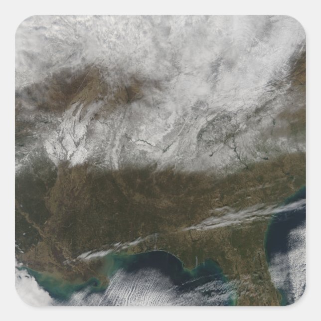 Snow cover stretching from northeastern Texas Square Sticker (Front)