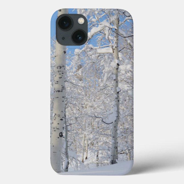 Snow-Covered Aspens, Beartrap-Desolation Ridge Case-Mate iPhone Case (Back)
